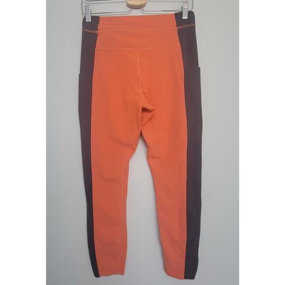 Outdoor Afro x REI Co-op Womens L Orange Black Colorblock 7/8 Leggings - Picture 2 of 12